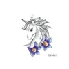 Floral unicorn - pieni siirtotatuointi