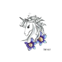 Floral unicorn - pieni siirtotatuointi