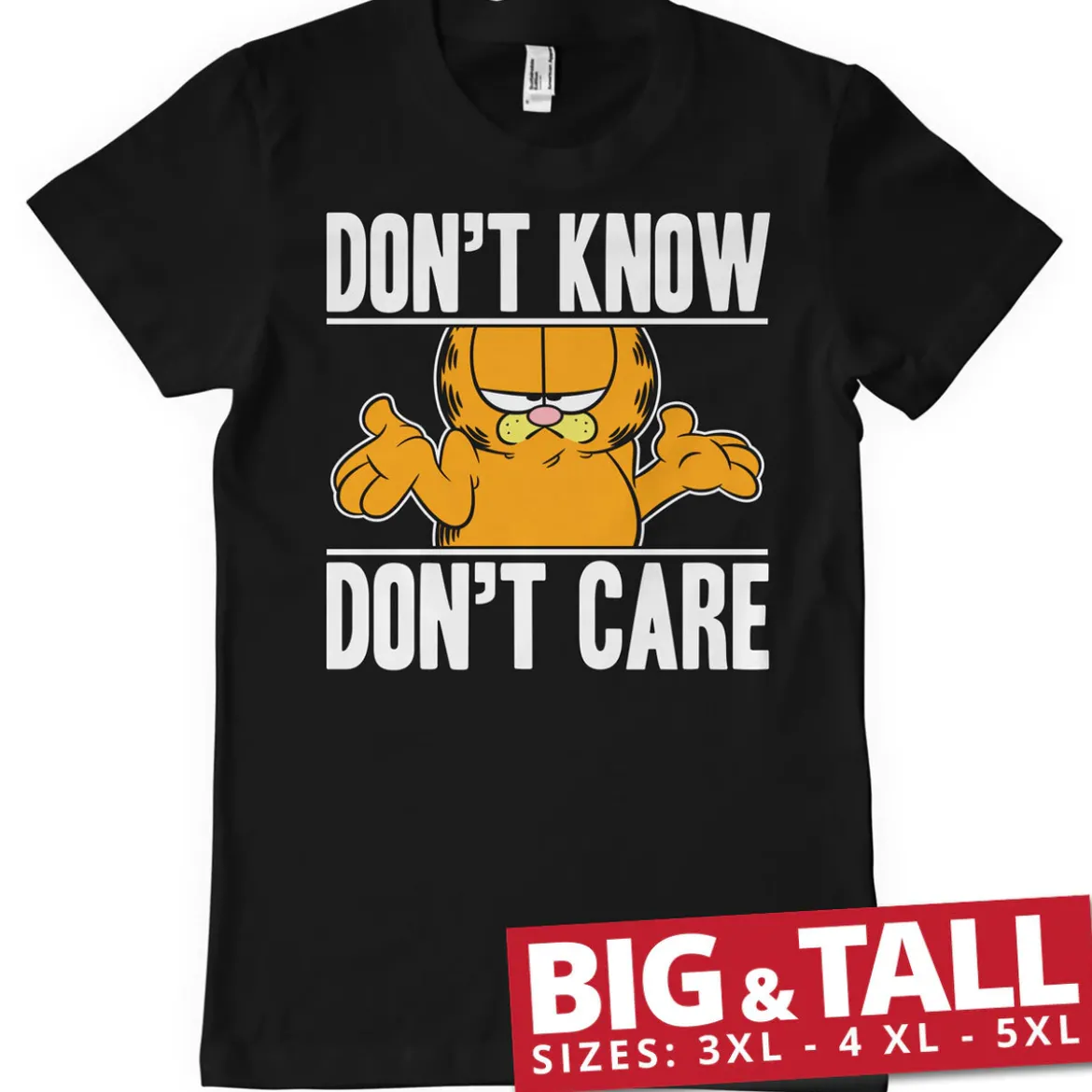 Garfield Don't Know - Don't Care - t-paita, musta