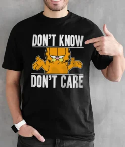 Garfield Don't Know - Don't Care - t-paita, musta