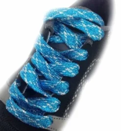 Glitter Kengännauhat, Blue & silver