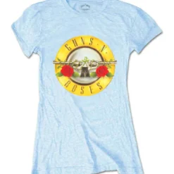 Guns N Roses Classic Bullet Logo - Naisten T-paita, vaaleansininen