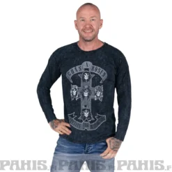 Guns N' Roses Monochrome cross Dip-dye - Pitkähihainen paita