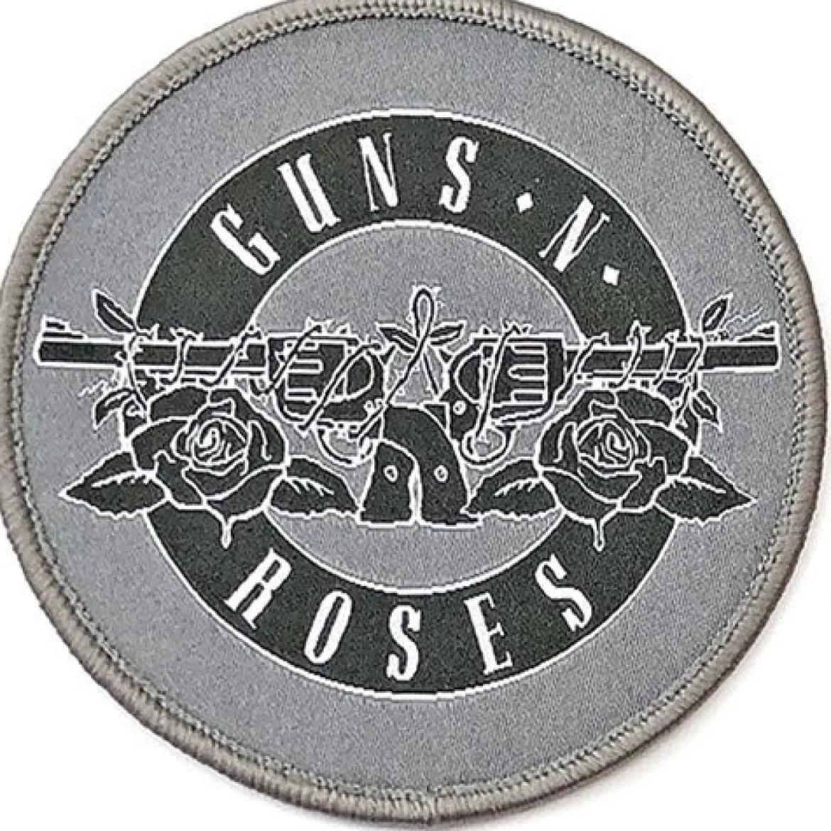 Guns N Roses White Circle logo - Kangasmerkki