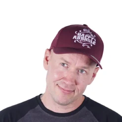 Happy Asshole Classics 5-Panel Premium curved visor snapback - Lippis, maroon