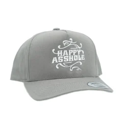 Happy Asshole Flexfit 5-panel curved classic - lippis, grey