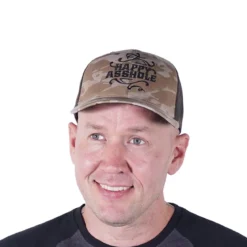 Happy Asshole Flexfit retro trucker multicam - lippis, arid/brown