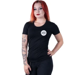 Happy Asshole Lady Fit T-paita, logo rinnassa