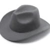 Harmaa cowboy hattu kiristysnyörillä
