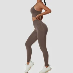 High waist scrunch - leggingsit, ruskea