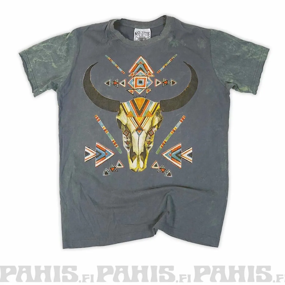 Horned skull - T-paita, harmaa