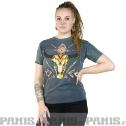 Horned skull - T-paita, harmaa