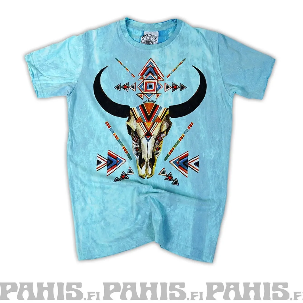 Horned skull - T-paita, sininen