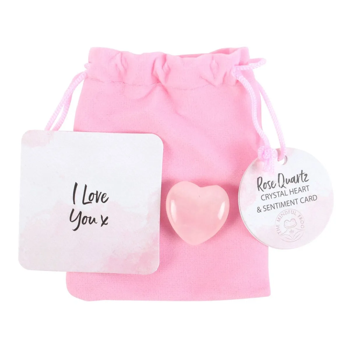 I Love You Rose Quartz - Kristallisydän ja pussi