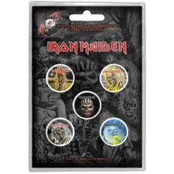 Iron Maiden The faces of eddie - Pinssi setti 5kpl
