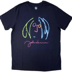 John Lennon: Self Portrait Full Colour - T-paita, tummansininen