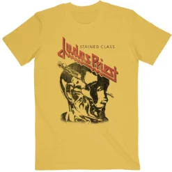 Judas Priest: Stained class vintage head - T-paita, keltainen