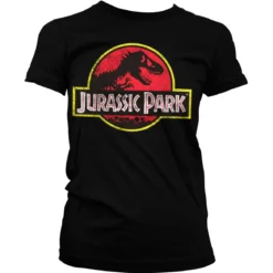 Jurassic Park distressed logo - Naisten T-paita, musta
