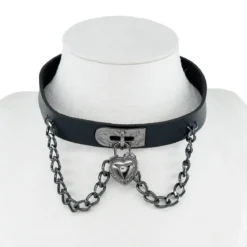 Keinonahka choker - Diamond heart