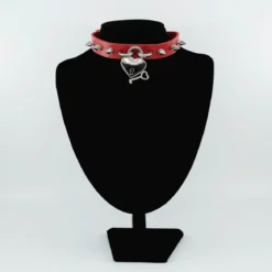 Keinonahka choker - Heart lock