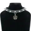 Keinonahka choker - Pentagram