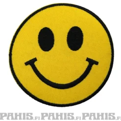 Keltainenhappy face - kangasmerkki