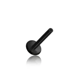Kierteetön labret tappi - Musta PTFE