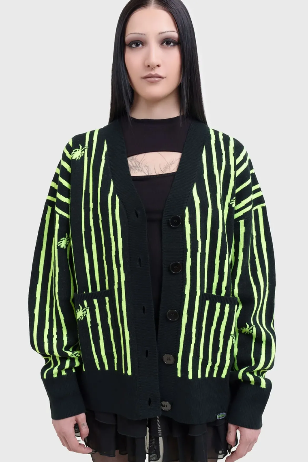 Killstar Beetlejuice, Beetlejuice, Beetlejuice Intarsia - Neuletakki