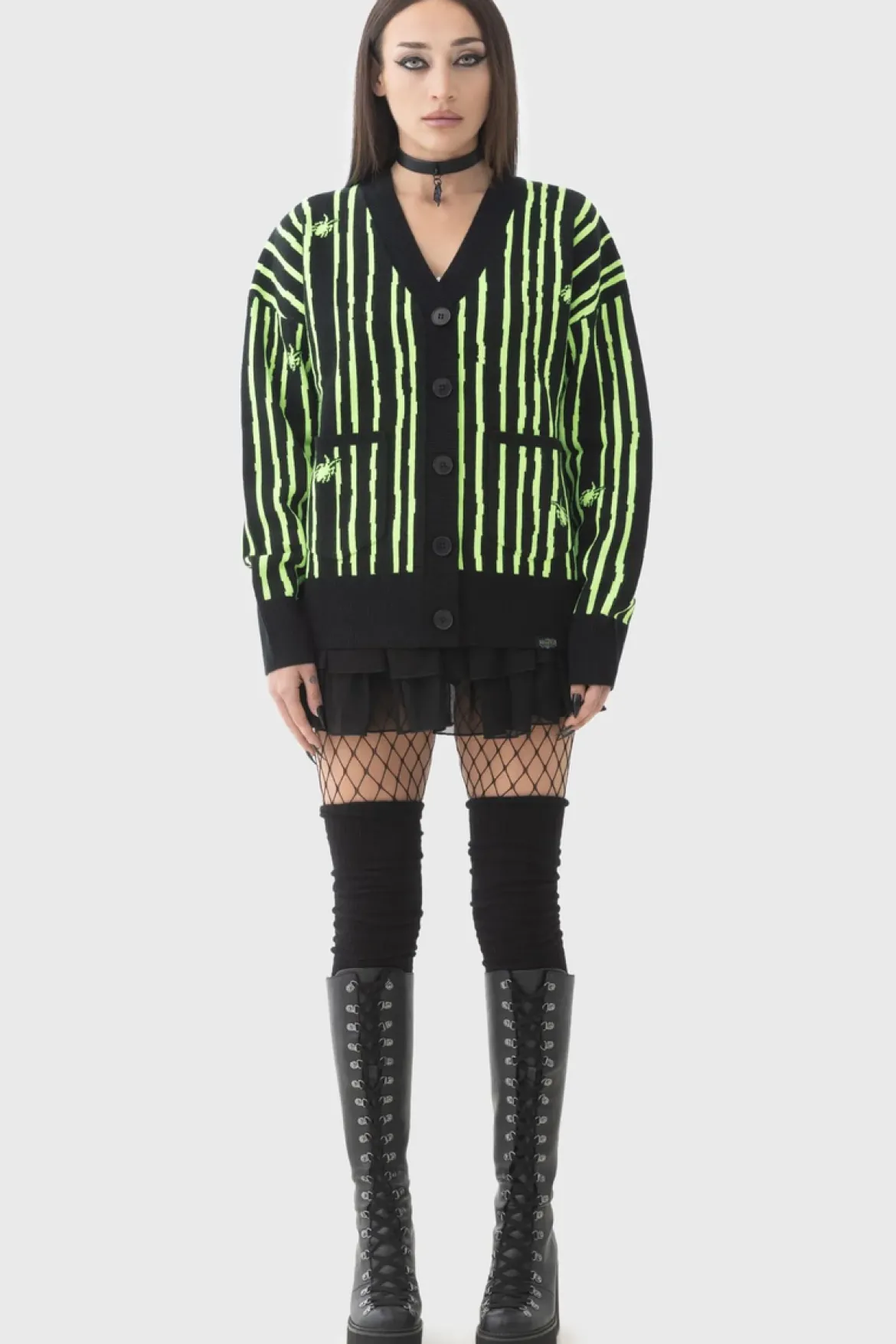 Killstar Beetlejuice, Beetlejuice, Beetlejuice Intarsia - Neuletakki