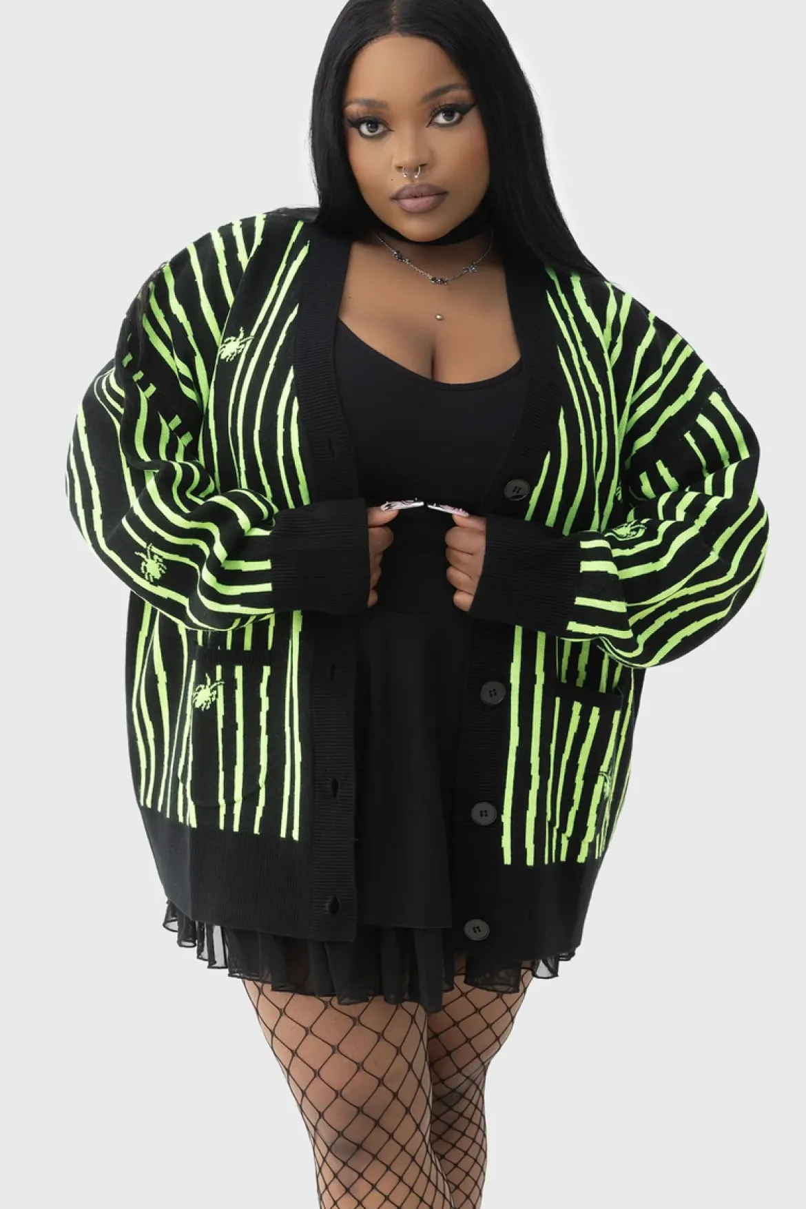 Killstar Beetlejuice, Beetlejuice, Beetlejuice Intarsia - Neuletakki