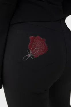 Killstar Blood Rose - Leveälahkeiset Housut