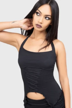Killstar Dark Dahlia - Halterneck toppi