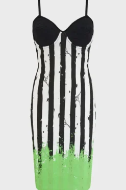 Killstar Distressed Stripe Bodycon -Mekko