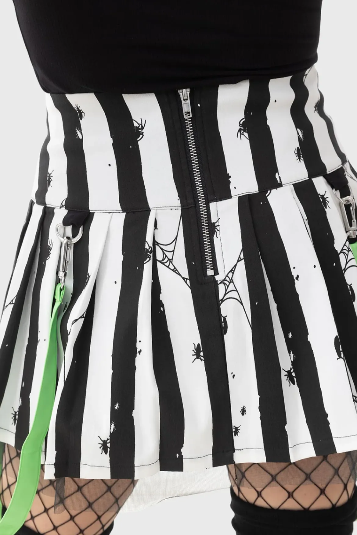Killstar Distressed Stripe Pleated - Minihame