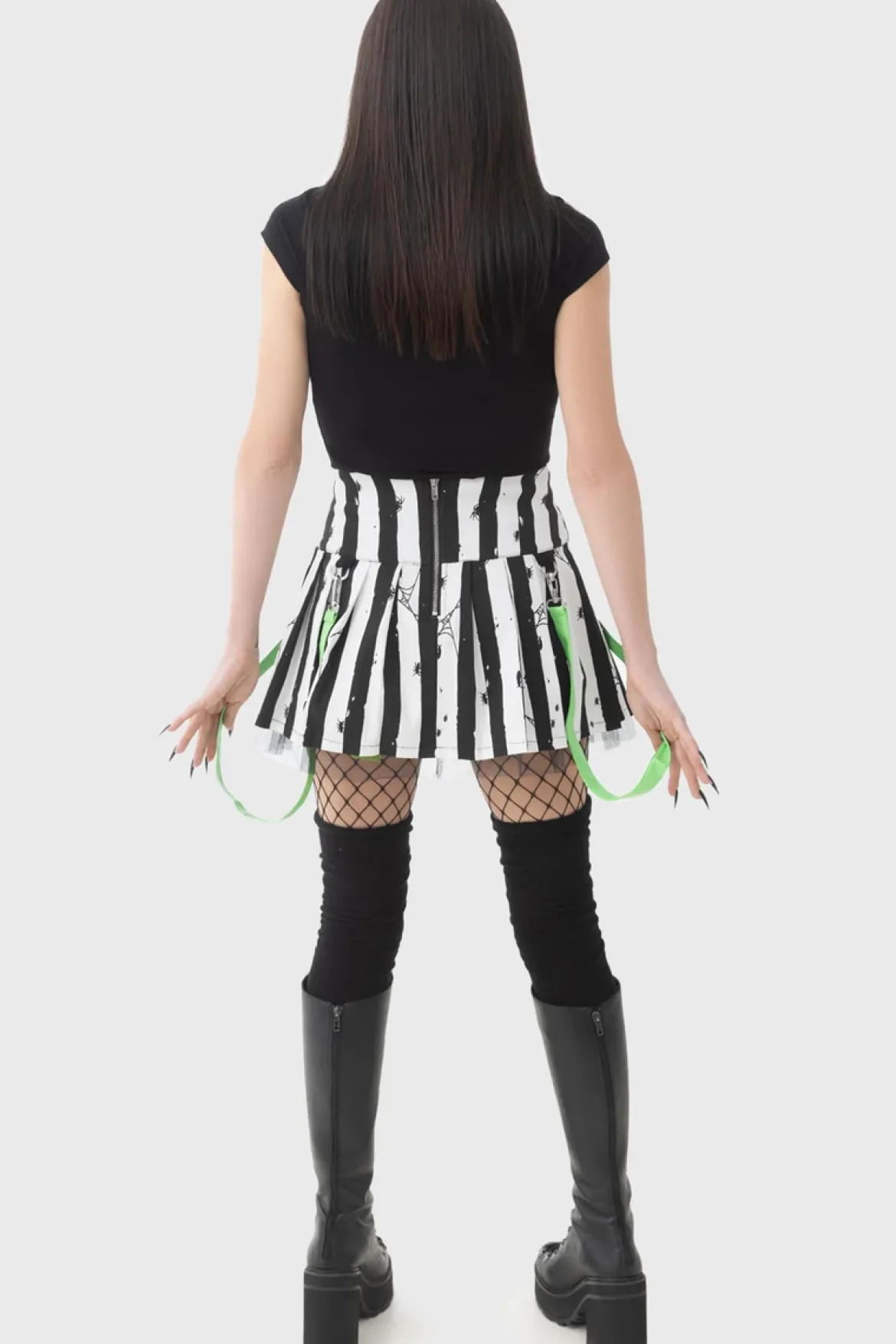 Killstar Distressed Stripe Pleated - Minihame