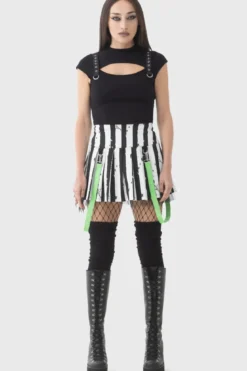 Killstar Distressed Stripe Pleated - Minihame