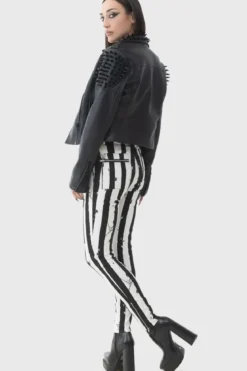 Killstar Distressed Stripe Skinny- Housut