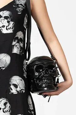 Killstar Grave Digger Skull - Käsilaukku, musta