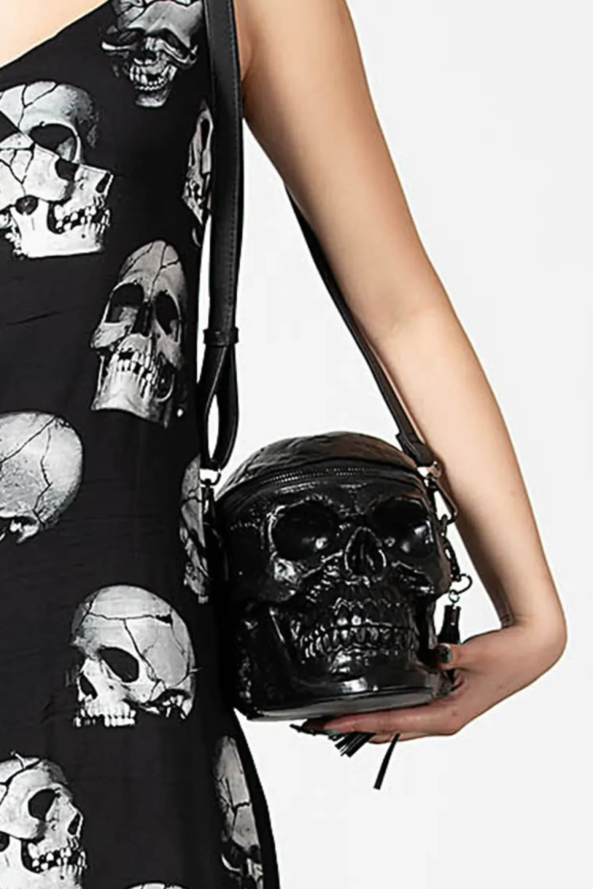 Killstar Grave Digger Skull - Käsilaukku, musta