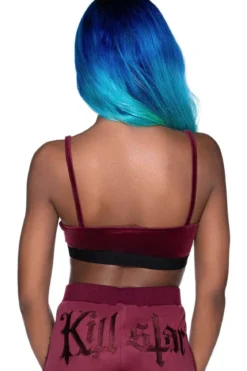 Killstar Just Cropped Up - Velour Bralette, burgundy