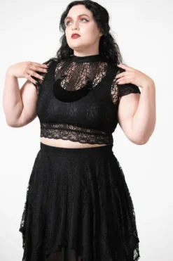 Killstar Moon Rays Lace - Crop T-paita