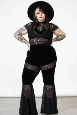 Killstar Moon Rays Lace - Crop T-paita