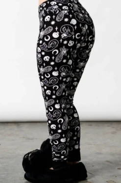 Killstar Purr Off - Leggingsit, mustat
