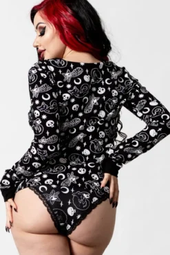 Killstar Purr Off - Pitkähihainen paita, black