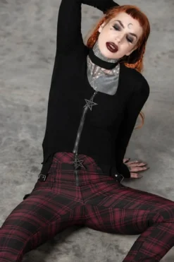 Killstar Tartanarchist - housut, punaiset