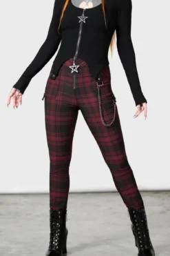 Killstar Tartanarchist - housut, punaiset