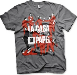La Casa De Papel La Pandilla - T-paita, tummanharmaa