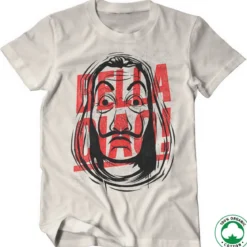 La Casa De Papel Masked Bella Ciao Organic - T-paita, luonnonvalkoinen