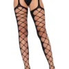 Leg Avenue Diamond net opaque stockings - Verkkosukat