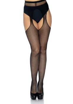 Leg Avenue Fishnet Suspender Pantyhose - Sukat